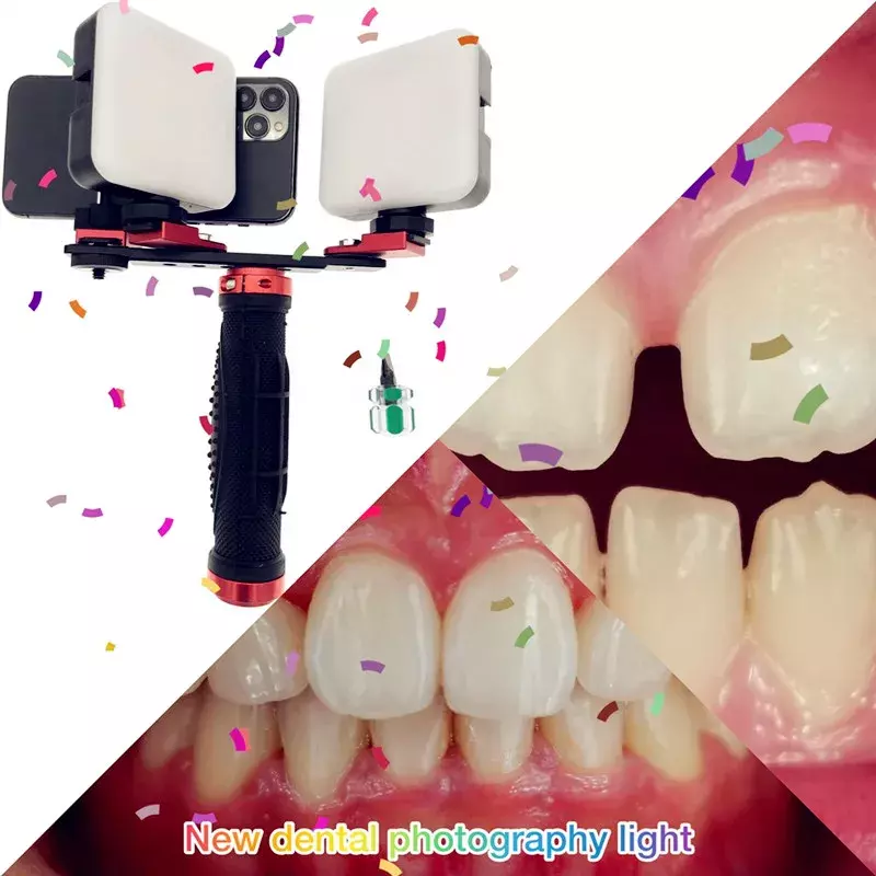 치과의사용 거치대 구강 필 라이트, 2 LED 카메라 사진 플래시 라이트, 핸드폰 포함, 신제품, 핫 세일