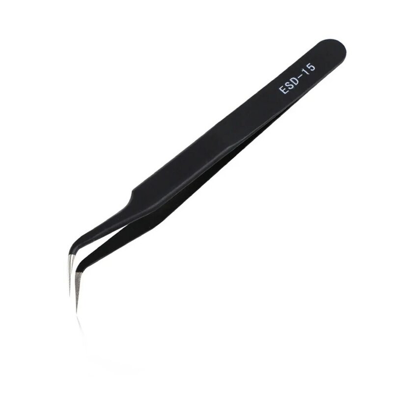 Aço inoxidável curvado em linha reta preto pinça arte do prego strass nipper picking ferramenta lantejoulas grânulos