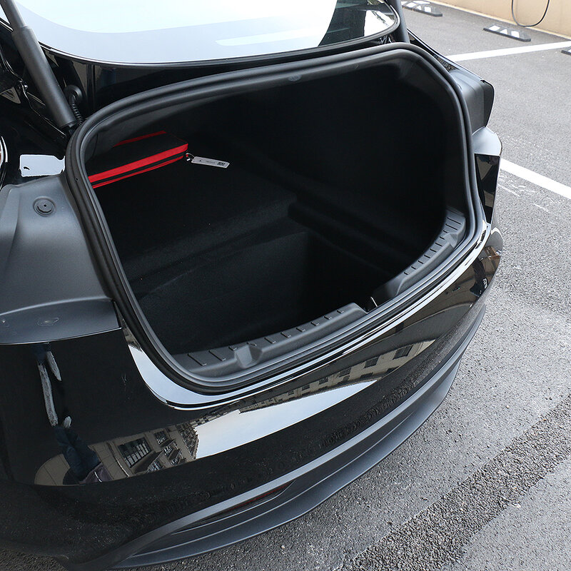 Для Tesla новая модель 3 Highland 2024 пороговая полоса багажника ТПЭ или металлический задний порог с защитой от царапин крышка
