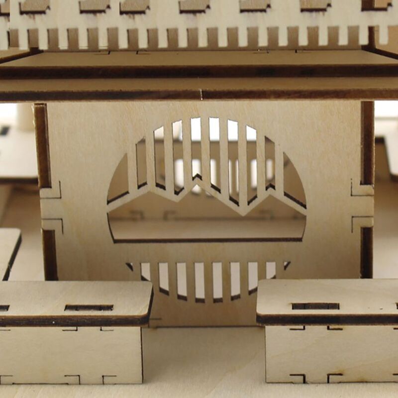 DIY 3D Puzzle Holz Vintage Montiert Pavilion Modell Für Kinder Kinder Spielzeug Geschenk Student Wissenschaft Projekt Experimentelle Kit