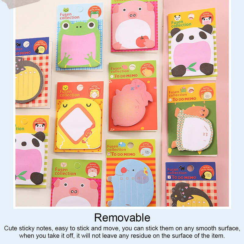2/3/5 Cartoon Cute Animal Sticky Notes Kawaii rimovibile Note blocco Note studente cancelleria scuola Memo pad Sticker per i regali
