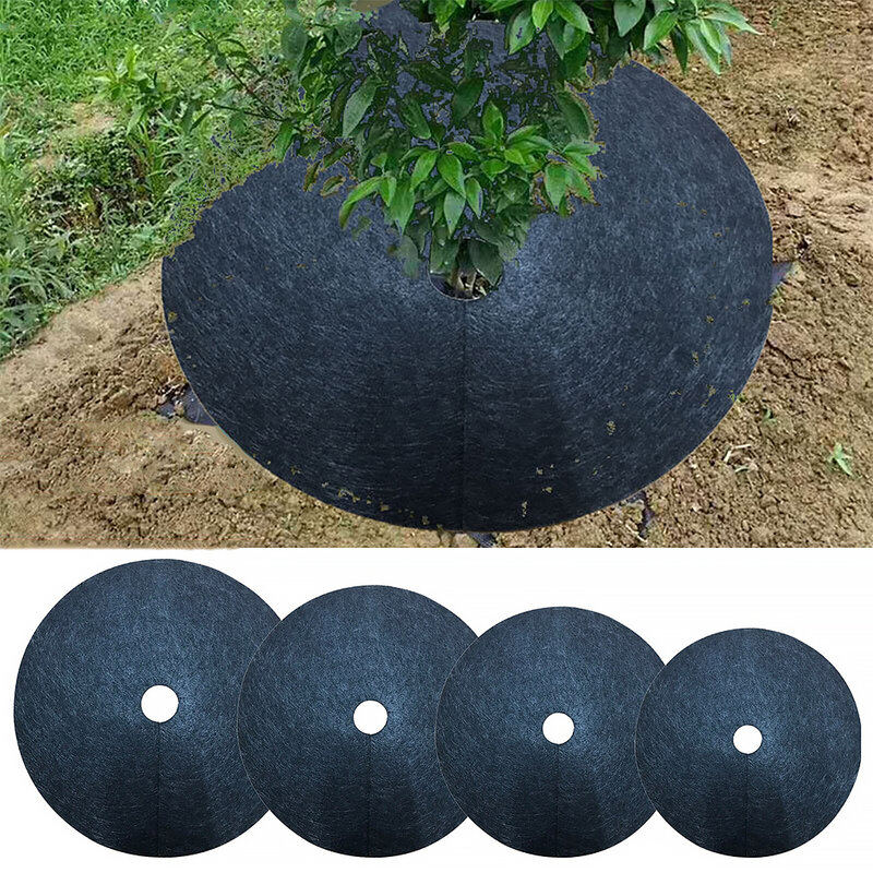 Tree Protection Weed Mats Black Ecological Control Cloth Mulch Ring Round Weed Barrier Plant Cover for Indoor Outdoor Garden