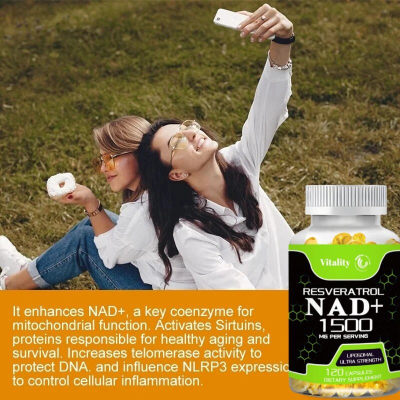 Suplemen vitalitas NAD-energi alami, anti-penuaan, dan kesehatan seluler, memperkuat sistem imun