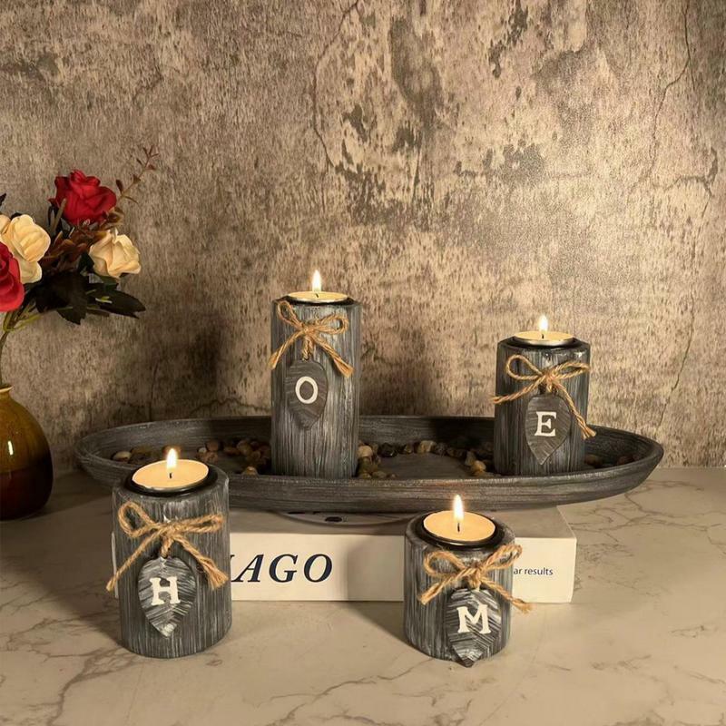 3 Pcs Tea Light Candle Holder for Wooden DIY Silk Bowtie Home Decoration 2023 New Table Decoration Plant Flower Plot Craft
