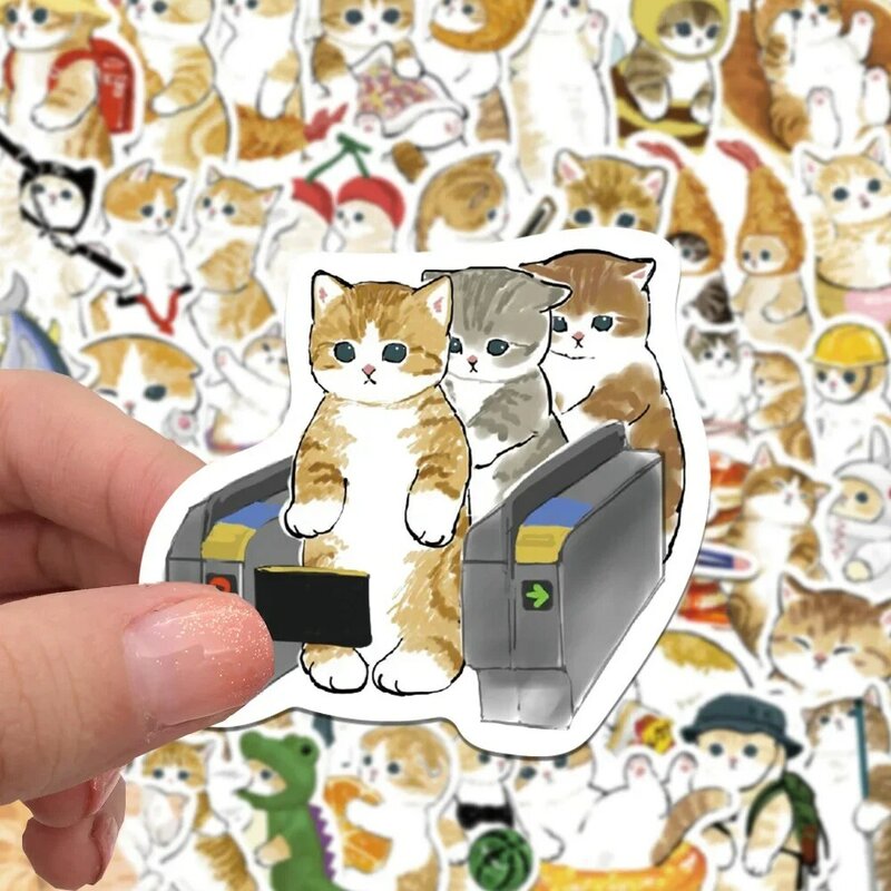 만화 고양이 방수 그래피티 스티커, 미적 장식 수하물 노트북 컵, 기타 전화 스크랩북, 어린이 스티커, 10 개, 30 개, 64 개