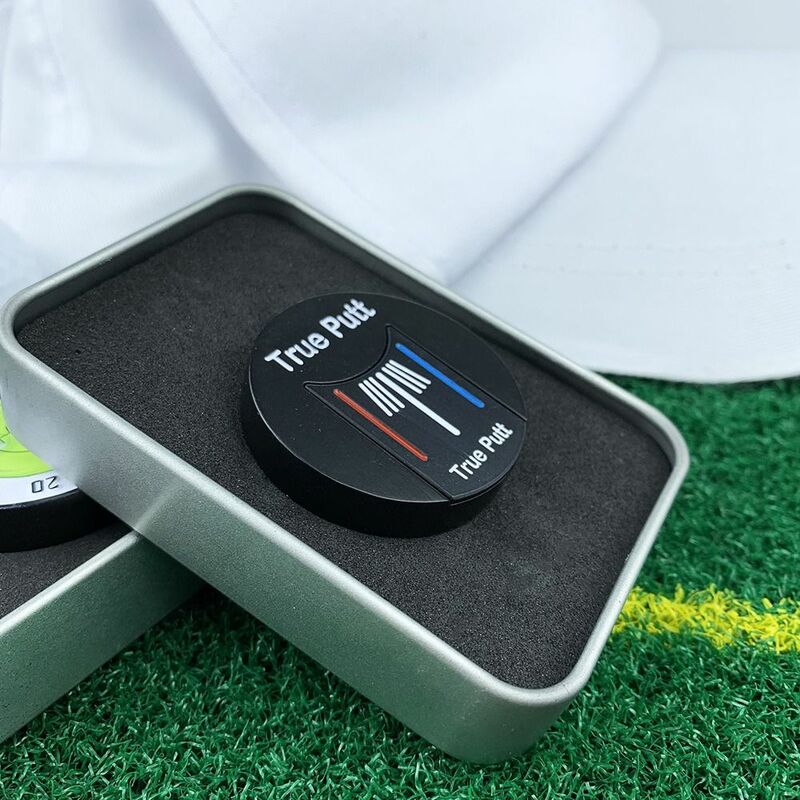 Marcador de bola de lectura de nivel de alta precisión, marcador de Clip de sombrero de Golf desmontable, marcador de bola de Golf negro y rojo, regalo de golfista