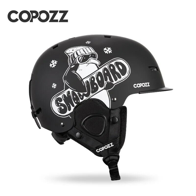 Copozz-capacete de esqui unissexo, meia coberta, anti-impacto, para adultos e crianças, segurança na neve, snowboard, certificado, novo