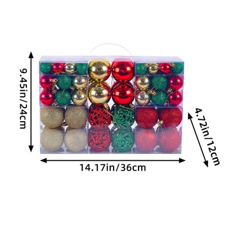 X6hd 100 peças bolas enfeite reutilizáveis, enfeites pendurados árvore perfeitos para decoração festiva