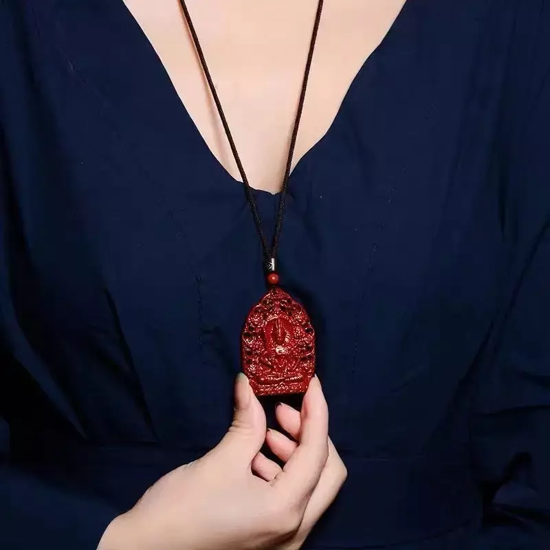 Colgante del zodiaco de cinabrio Natural, amuleto colgante de Buda de ocho golpes, tocador de la suerte, regalos de pareja ocultos de Bodhisattva