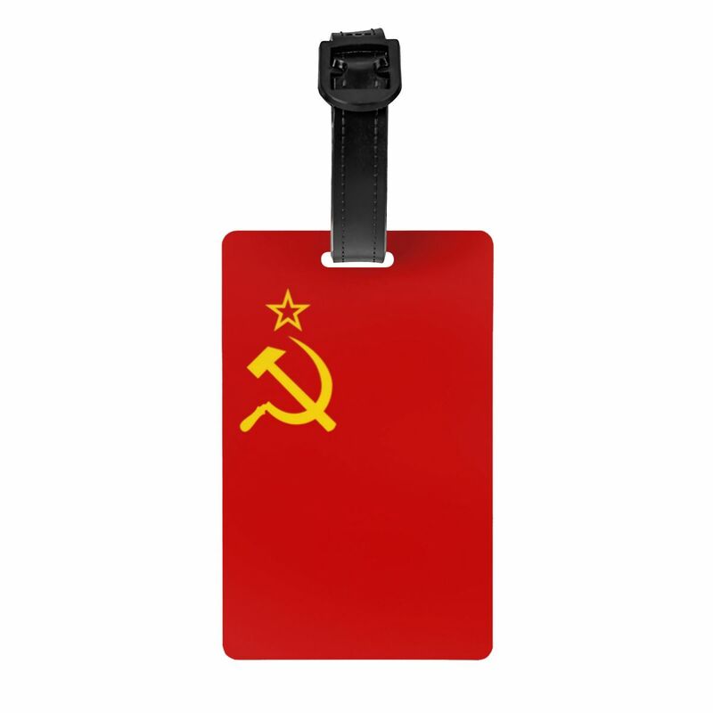 Etiqueta de equipaje de la bandera de la Unión Soviética para maletas, divertidas Etiquetas de equipaje CCCP rusas, cubierta de privacidad, etiqueta de identificación