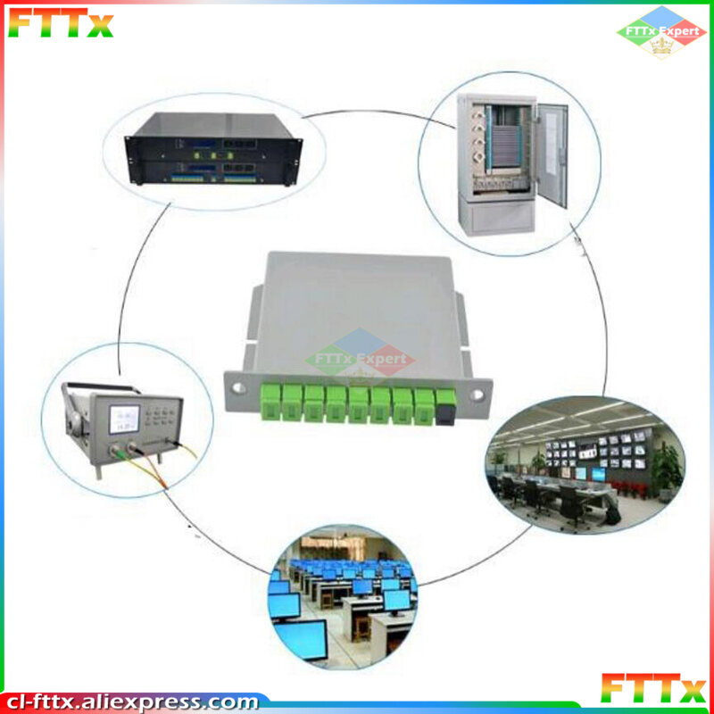 Fibra óptica divisor caixa sc apc plc 1x8, ftth divisor caixa, fibra óptica acoplador, 10 pcs/pack