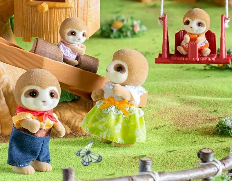Rodziny sylwańskie przytulne lenistwo rodzinne 4 szt. Zestaw zabawki zwierzątka lalek dziewczęce prezent nowy w pudełku 5476