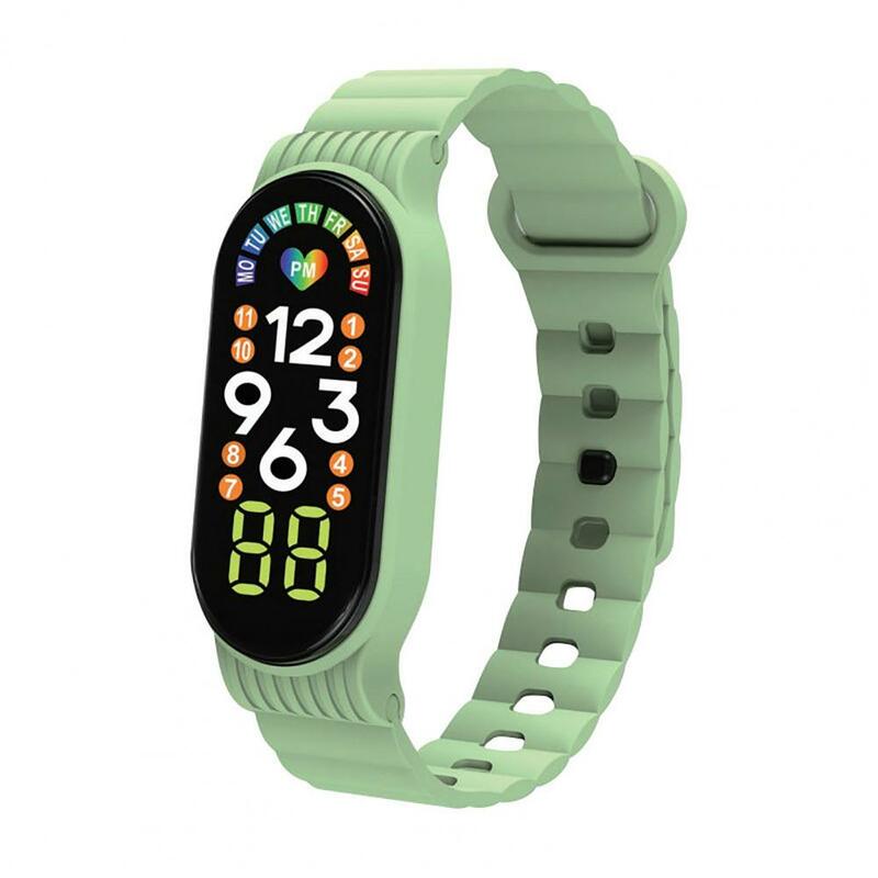 LEDディスプレイ腕時計子供用、電子防水スポーツリストウォッチ、時間調節可能