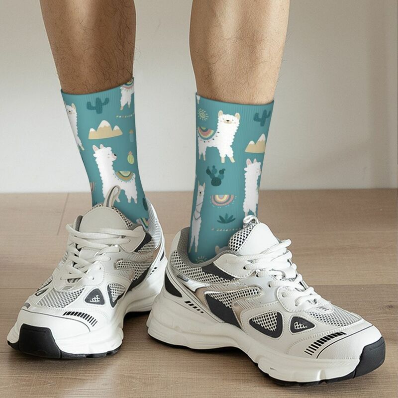 Llama Alpaca Animal Socks Harajuku Sweat Absorbing Stockings All Season Long Socks Accessories for Unisex Birthday Present