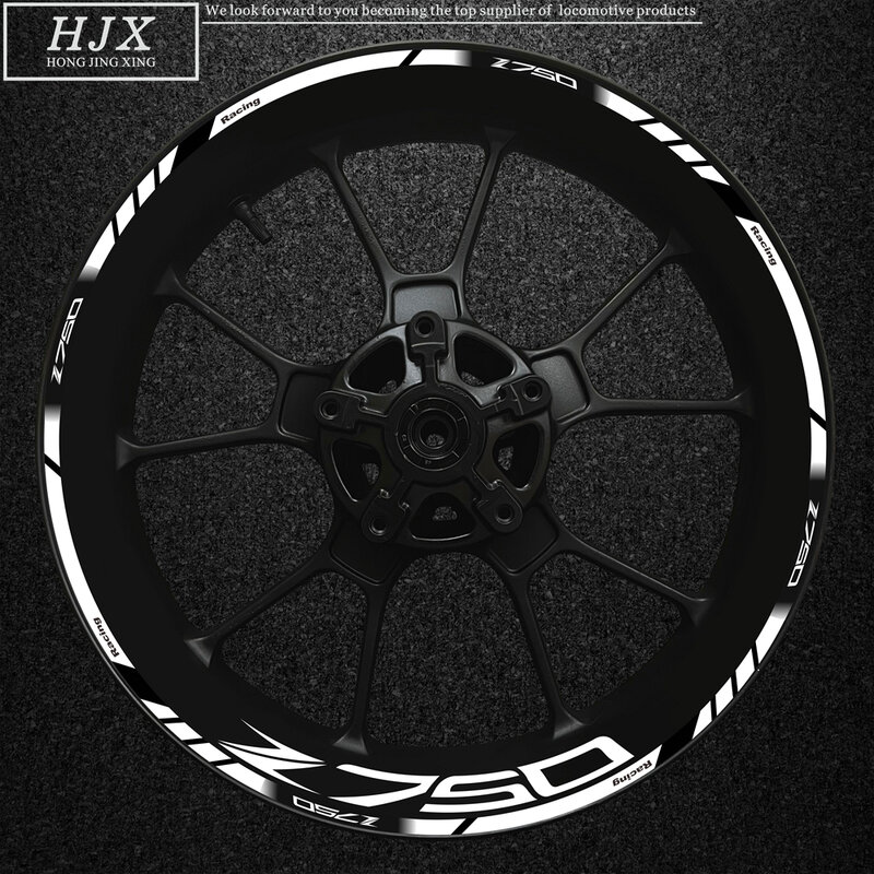Suitable for Kawasaki Z750 motorcycle logo, 17 inch inner and outer wheel hub decorative frame, waterproof and reflectivesticker
