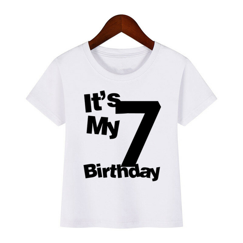 Conjuntos de t-shirts de manga curta infantil, roupas infantis, engraçado, 5 ° aniversário, criança, meninos, meninas, blusa casual