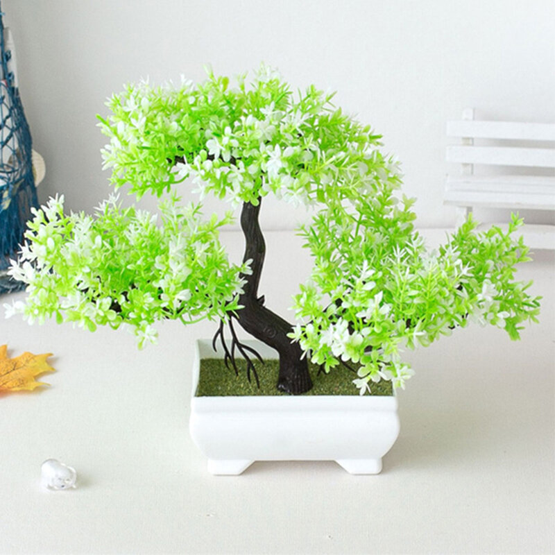 البلاستيك الاصطناعي النباتات بونساي المنزل غرفة الجدول الديكور وعاء شجرة صغيرة نبات صناعي الزهور بوعاء حديقة شرفة الحلي