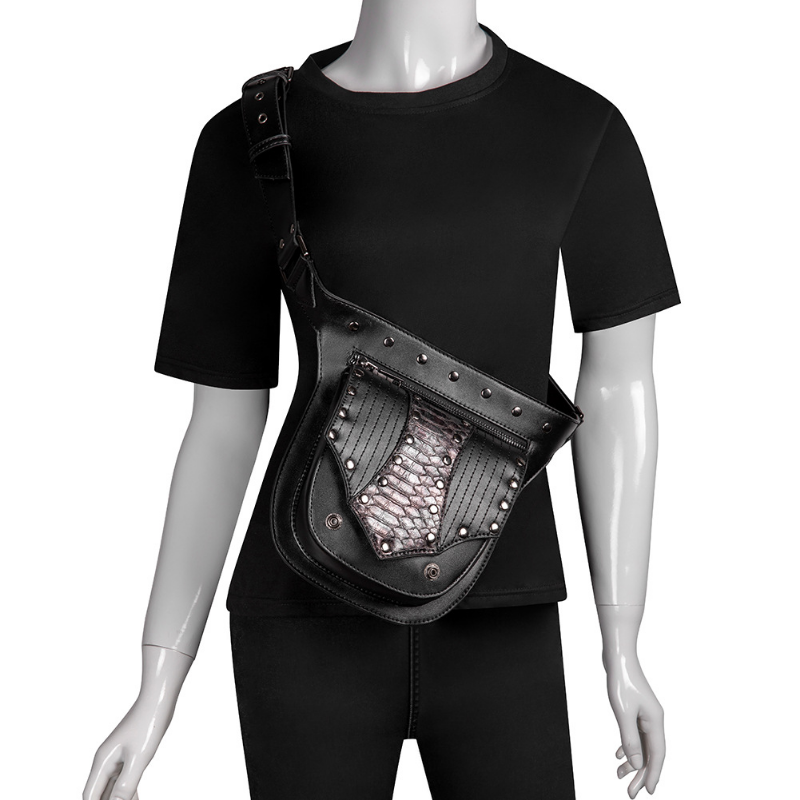 Chikage Niche Design Steampunk Women's Shoulder Bag Euramerican Y2K Style Phone Bag Creative Satchel Tactical Men's Fanny Pack