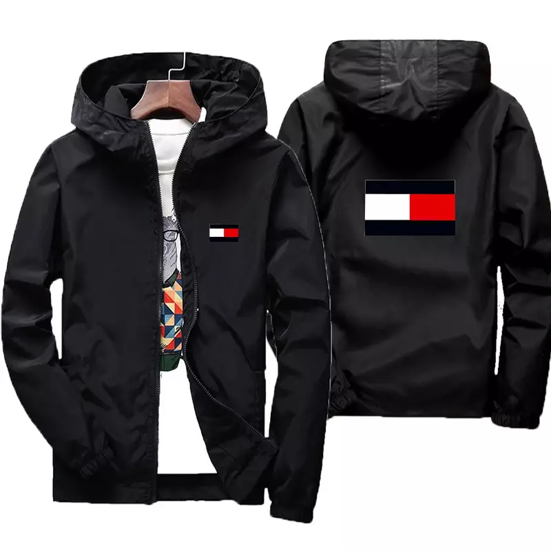 용수철 남성용 방수 후드 트렌치 야외 하이킹 재킷, 캐쥬얼 패션, 낚시 전술 S-7XL, 가을 2024