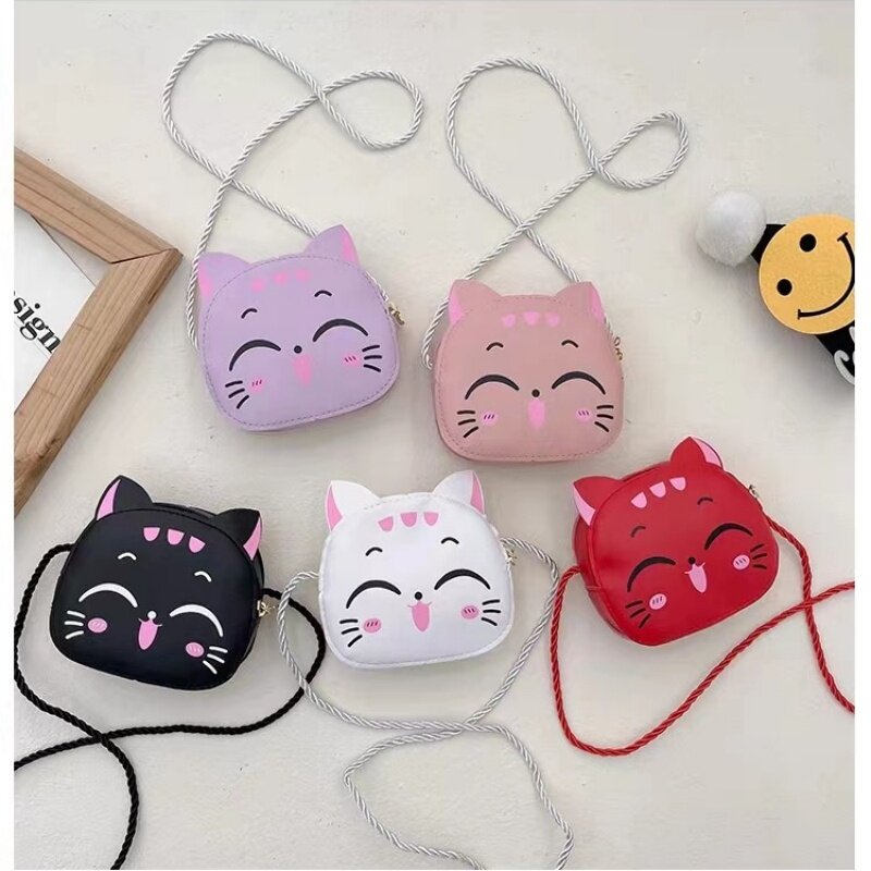 Cartoon Kids Bag Fashion Cute Cat Crossbody Bag portamonete borse a mano adorabili per ragazzi e ragazze Mini borse a tracolla