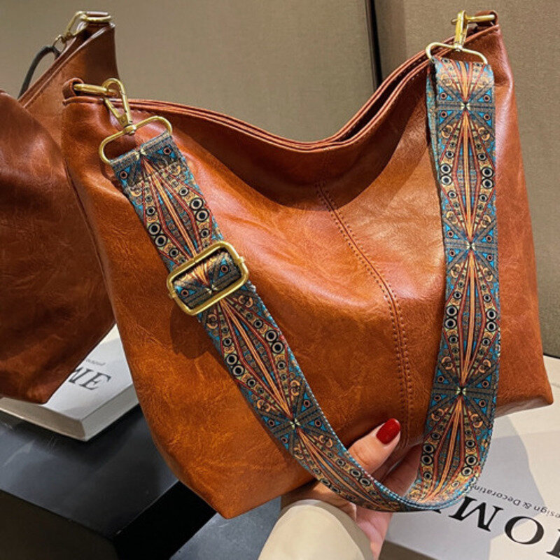 Shoulder Single Capacity Large Bag Female Crossbody Texture Soft Leather Luxury Casual Handbag For Woman High-Quality Versatile