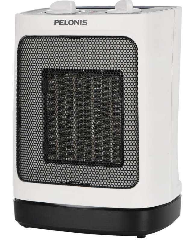Pelonis-Radiateur électrique portable en céramique, ventilateur oscillant blanc