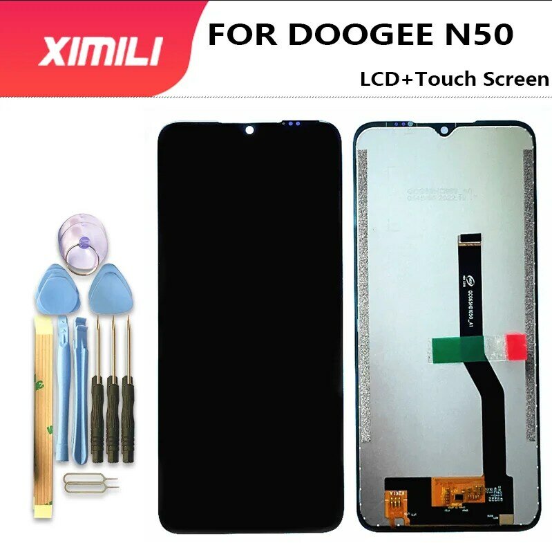 DOOGEE N50 layar LCD 6.52 inci, layar sentuh perakitan Digitizer LCD + Digitizer sentuh pengganti untuk DOOGEE n50