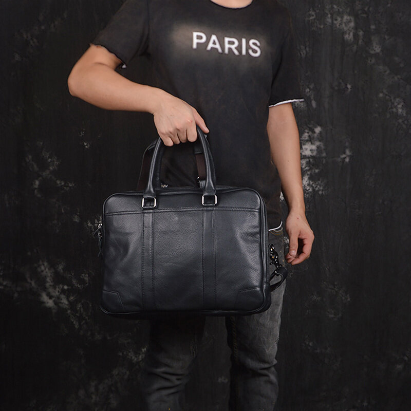 Портфель мужской кожаный для ноутбука, сумка-мессенджер для офиса