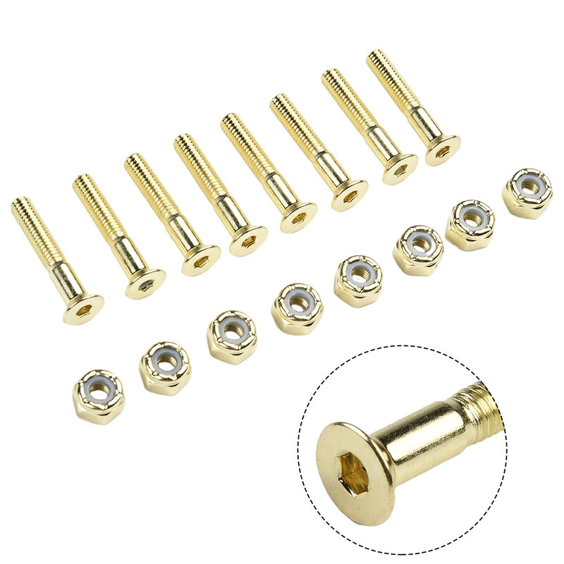 The Real Color Of The Item May Be Slnt Screws Nuts Carbon Steel Screws Bolts Four-Wheeled Skateboard Longboard Accessories Parts