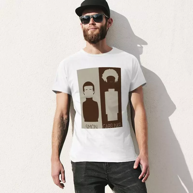사이먼과 가펑클 남성용 티셔츠, 남아용 동물 프린트, 블랙