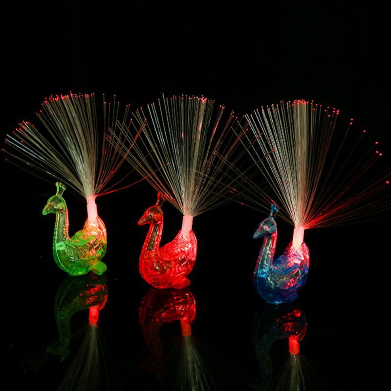 Peacock Finger Light for Children, Glow in the Dark, Kids Toy, Decoração luminosa, Flash, Lâmpada LED, Estrelas, Shine, Brinquedos intelectuais