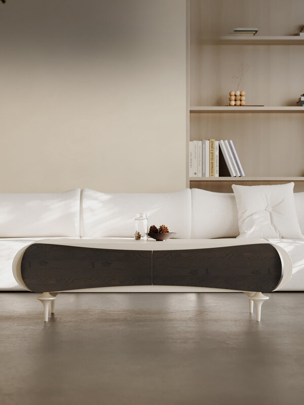 تصميم مستطيلة طاولة القهوة كريم نمط اللون مطابقة غرفة المعيشة المنزل شقة صغيرة عالية الجودة الإبداعية الجدول
