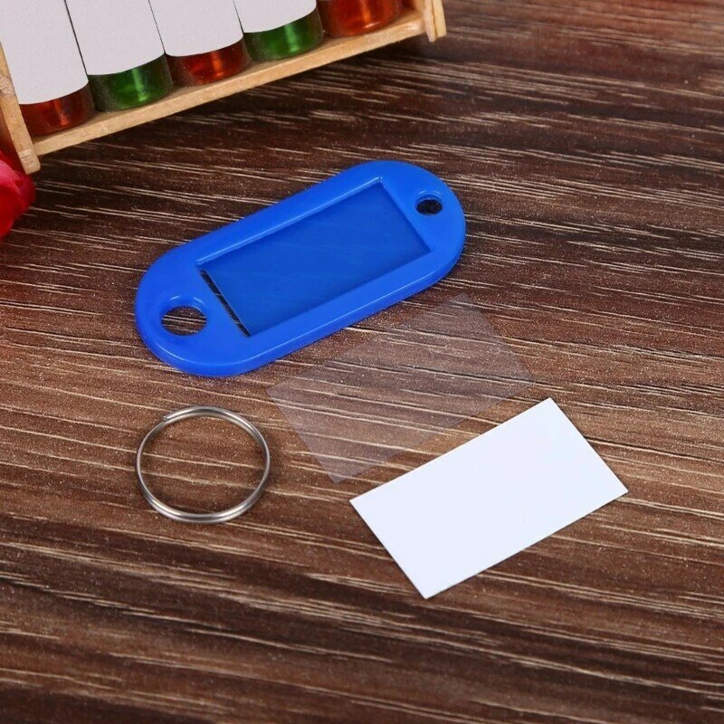 Key Labels, 50 Pcs Key Tags Keychains with Rings and Writable Label Window Perfect for Identifying Different Keys