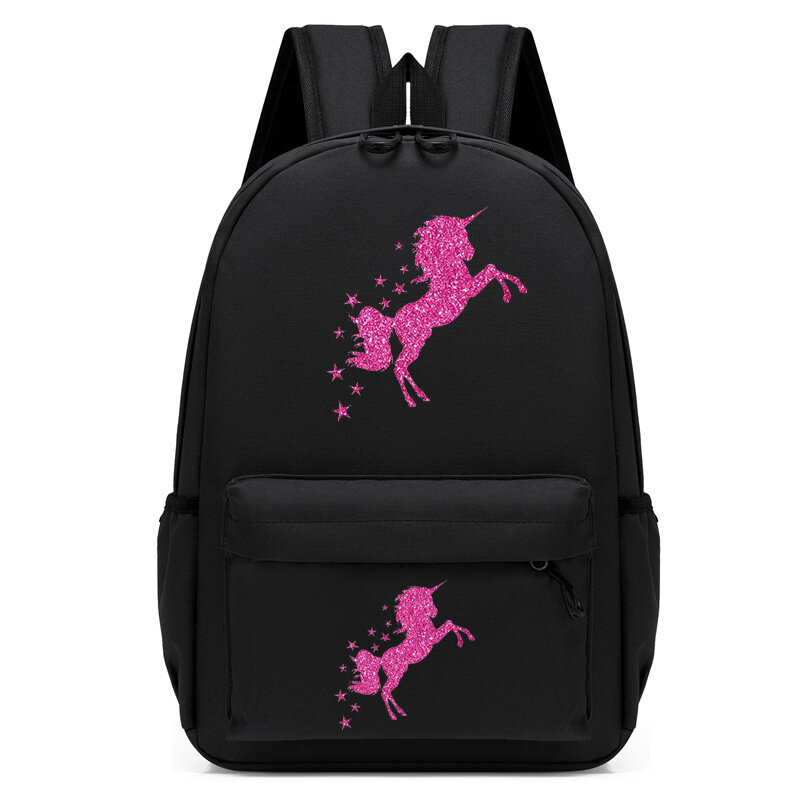 Детские рюкзаки с рисунком розовой лошади для подростков, милый школьный ранец для детского сада, сумка для аниме книг, Сумка с животными для мальчиков и девочек