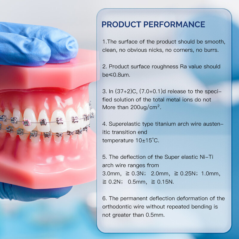 AZDENT – fil d'orthodontie dentaire en alliage Niti Super élastique, forme ronde ovoïde, lot de 10 pièces, 5 paquets