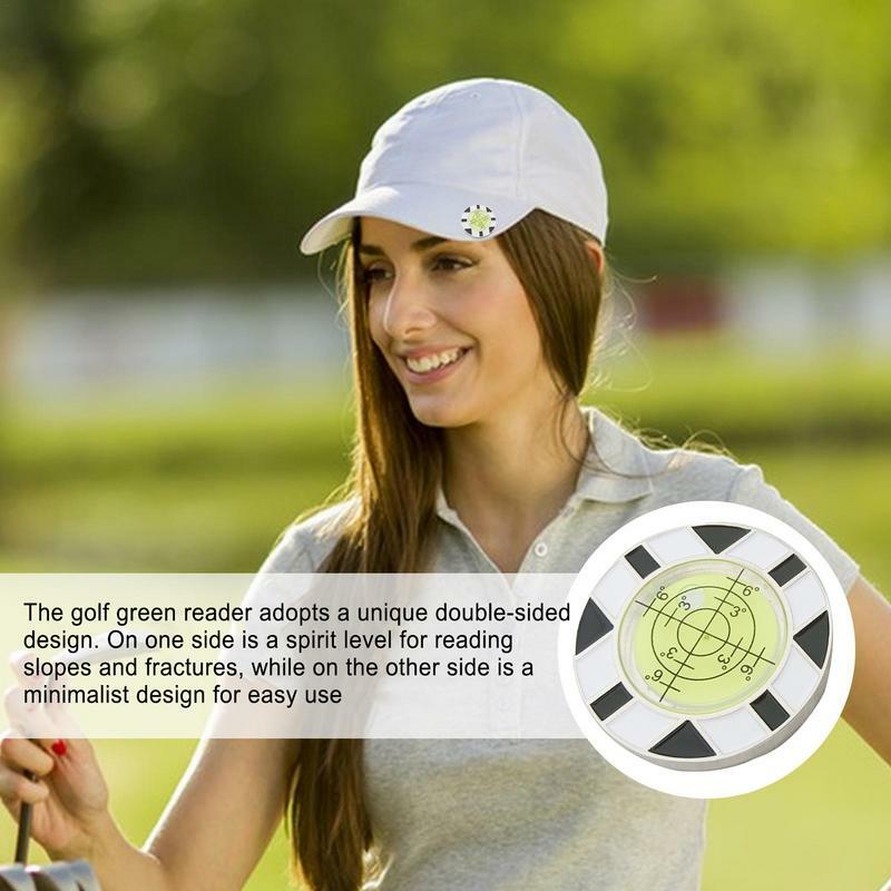 Bola de golfe marcador ajuda para a formação e leitura das encostas, dupla face leitor de golfe, equipamentos desportivos, ajuda