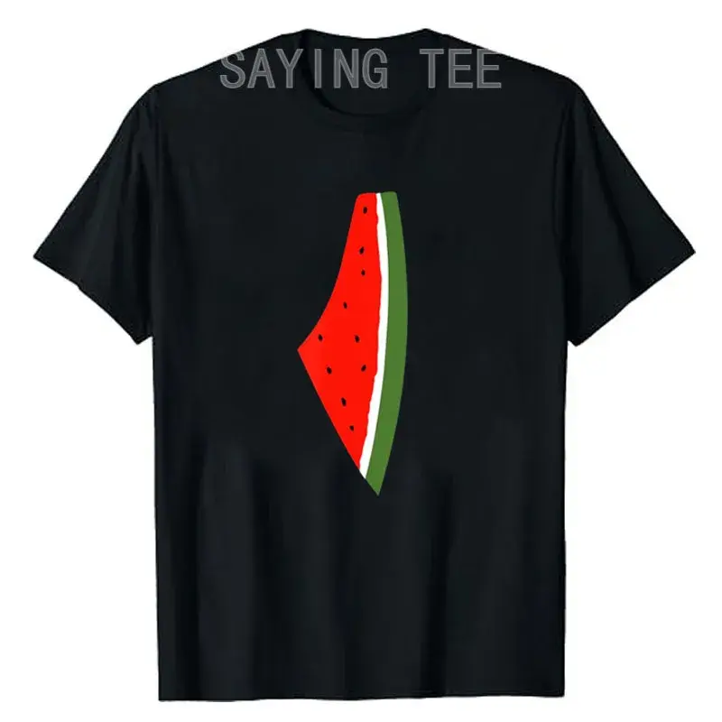 Футболка с принтом арбуза, арбуза, футболка с принтом карты Палестины, летние модные блузки с коротким рукавом, новые подарки