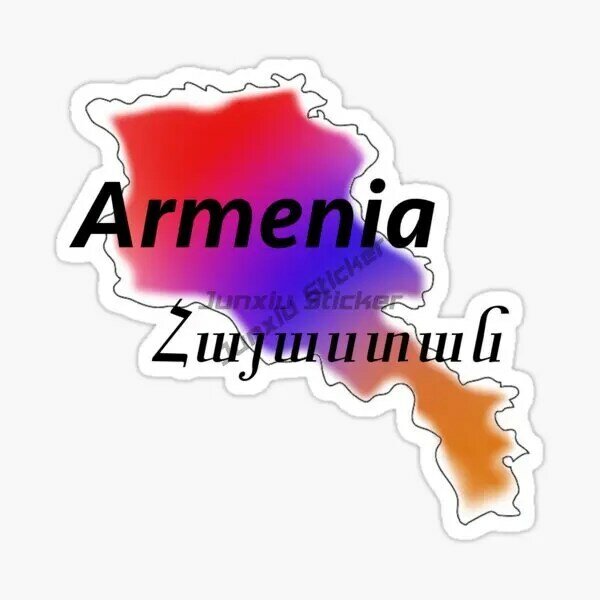 크리에이티브 AM 아르메니아 국기 지도 국가 엠블럼 PVC 방수 스티커, 자동차 밴 자전거 오토바이 트럭 벽 데칼 액세서리