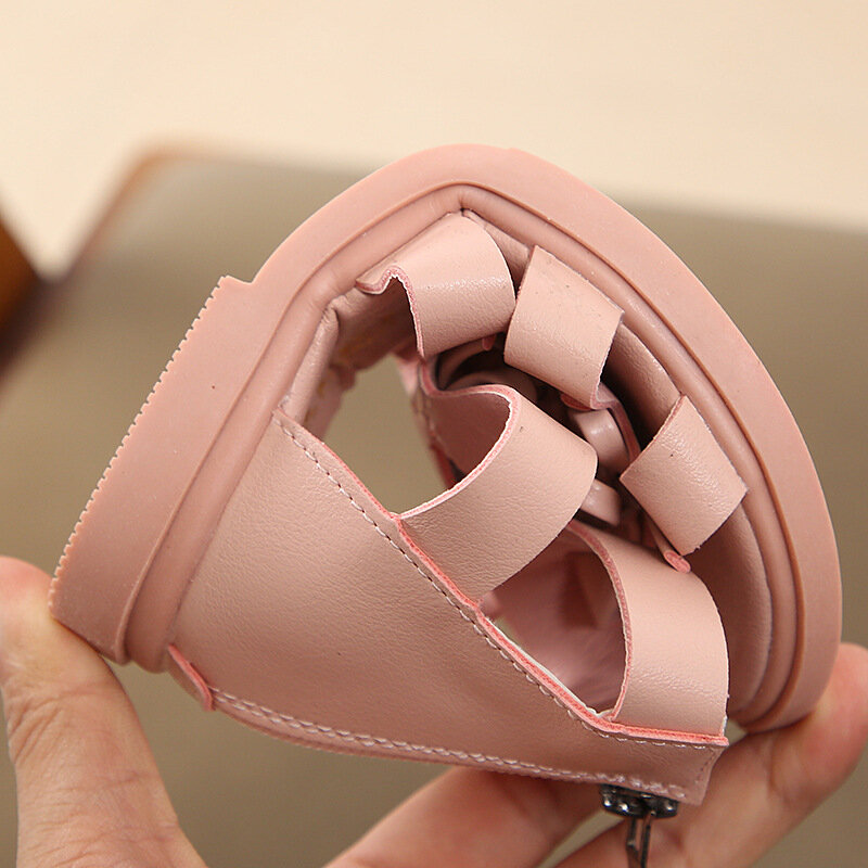 2021 New Summer Children's Sandals for girl Genuine Leather High-help Hollow Out Wrap Toe Fashion Kids Girls Sandals 21-37