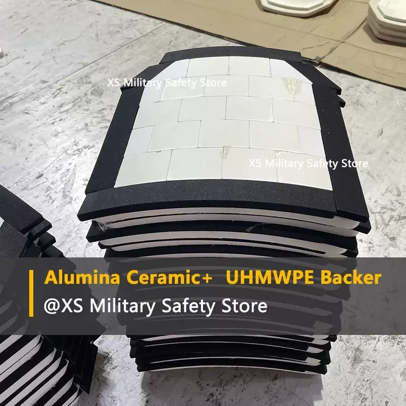 NIJ IV Level 4 Ballistic Cerami Plate for Insert Airsoft Tactical Vest Backpack UHMW-PE Alumina Bulletproof Shield Armor 10x12