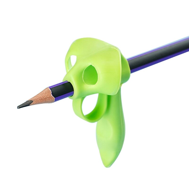 6 個のシリコン鉛筆ホルダー幼児手書き姿勢補正人間工学に基づいた鉛筆グリッパーユニバーサル筆記補助 LX9A