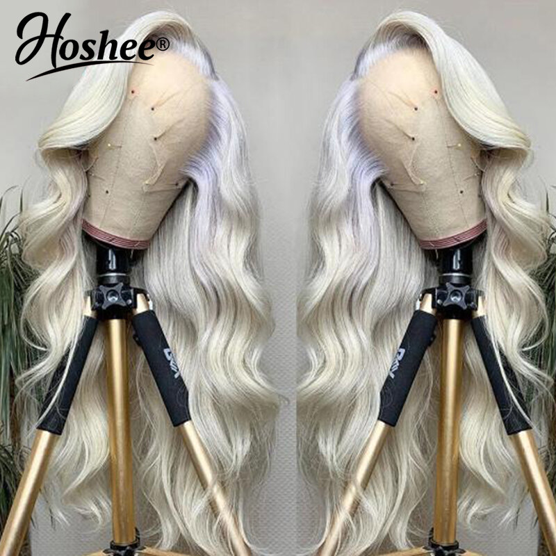 Platinum Blonde Lace Front Human Hair Body Wave HD Lace Front Wig T Part Brazilian Remy Human Hair Wigs Pre Plucked For Women