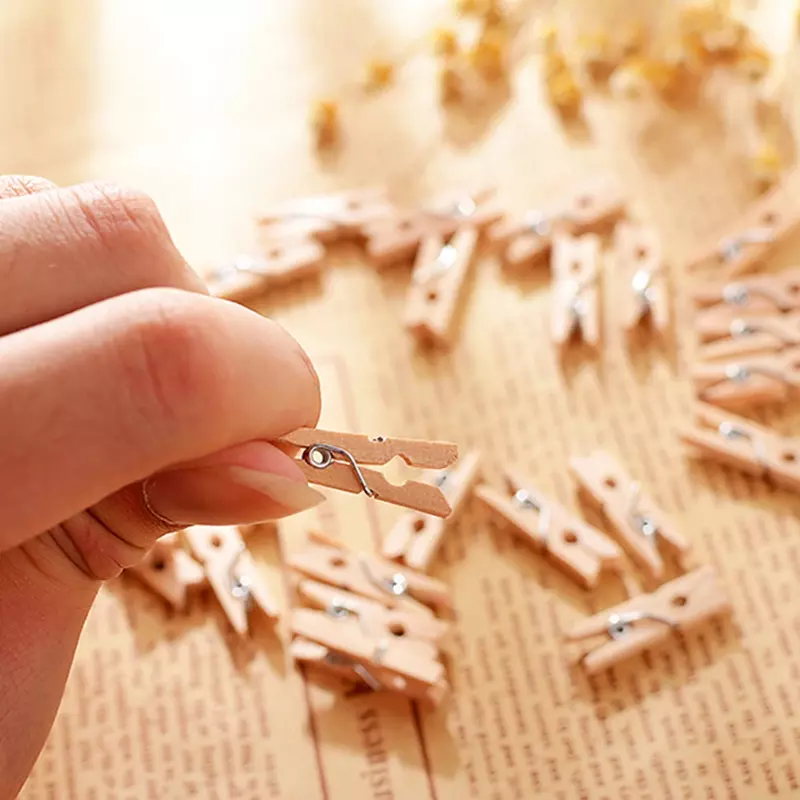 20/50/100 Pcs Mini 25mm Natural Wooden Clips Photo Clips Clothespin DIY Wedding Party Wooden Clip Clips Pegs Dropshipping