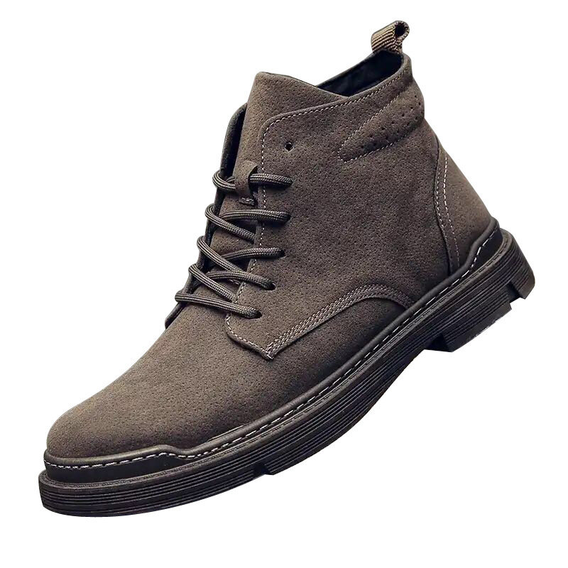 Autumn New Martin Boots for Men Anti Slip British Retro Soft Sole Men's Short Boots Wear-resistant Warm Leather Men Safety Shoes