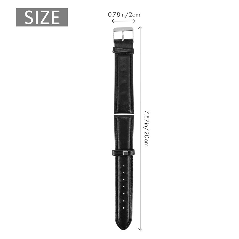 Reloj de pulsera de cuero PU, Color negro, 20mm