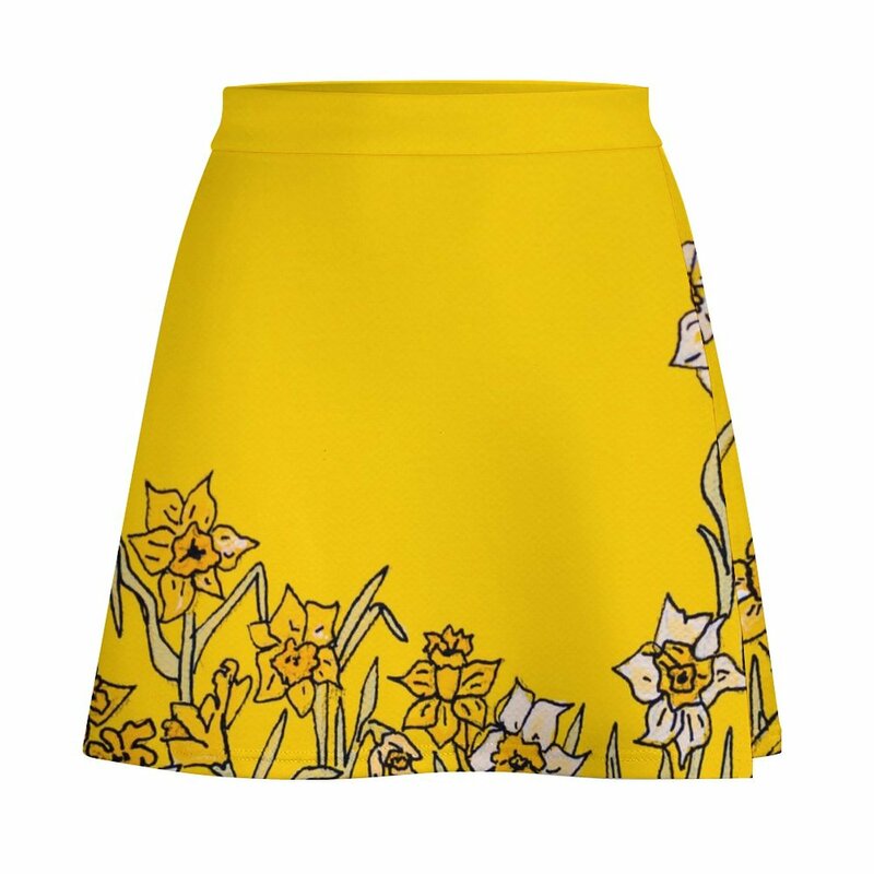 Daffodils feminina Mini saia, Roupa de verão, Vestidos para o baile, 2023