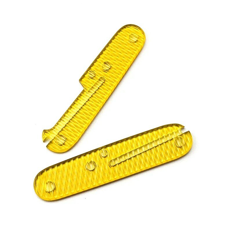 A Pair PEI Folding Tool DIY Shank Patch Outdoor Hunting Grips for 91MM Army Knife Scales Transparent Shell