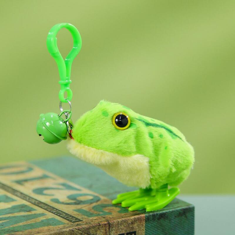 Toy Frog Soft Plush Cartoon Frog Toy Funny Wind Up Jumping Frog Children's Novelty Gift Kids Clockwork Toy