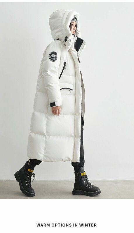 2023 New Fem Down Winter Jacket Women Xplosion Medium Long Plus cappotto di marca con cappuccio allentato
