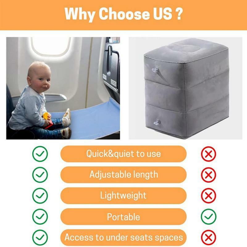 Pijakan kaki bayi pesawat terbang anak-anak, tempat tidur sandaran pesawat kompak dan ringan untuk perjalanan pesawat balita